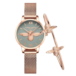 Celadon Bee Watch & Bangle Set | Cute Bee Jewelry Gift