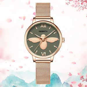 Montre Abeille 'Émeraude Dorée' | Bijou Nature pour Femme
