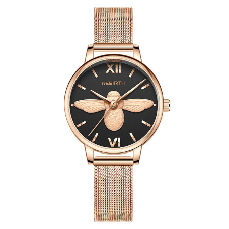 Montre Abeille Nocturne Dorée | Bijou Élégant Cadeau Femme