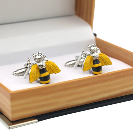 Boutons de Manchette Abeille Élégante