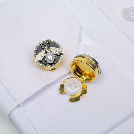 Cache-Bouton Abeille Élégance Royale - Lot de 2 pièces !