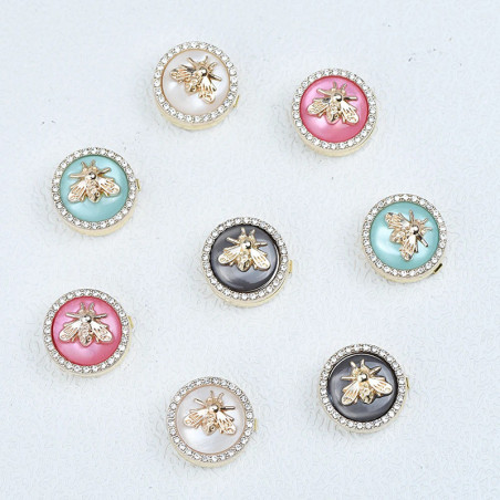 Crystal Elegance Bee Button Cover | Unique Bee Jewelry Gift