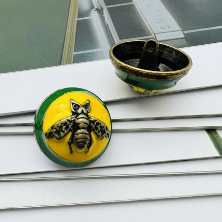 Vintage Tropical Bee Buttons | Set of 6 for Sewing & Crafts