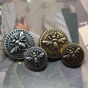 Boutons Abeille "Élégance Rétro" - Lot de 10 pièces - 2 couleurs au choix