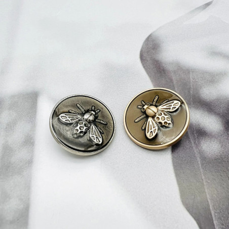 Cute Bee Metal Buttons - Set of 10 | Vintage Sewing Buttons