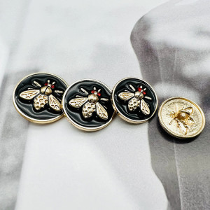 Boutons Abeille Rond en Métal Trempé - Lot de 10 pièces - couleurs et tailles au choix !