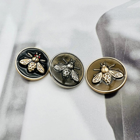 Cute Bee Metal Buttons - Set of 10 | Vintage Sewing Buttons