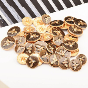 Jolis Boutons Abeille Vintage Argent Vieilli - Lot de 6 Pièces