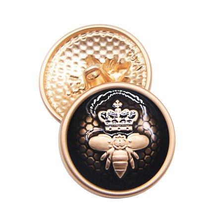 Lot de 10 Boutons Abeille Couronnée | Cadeau Couture Vintage
