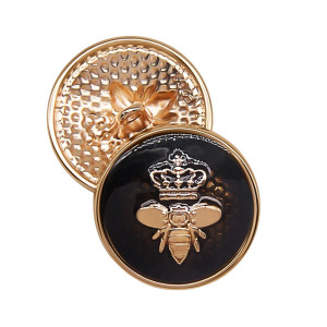 Unique Crowned Bee Buttons - Set of 10 | Vintage Sewing Gift