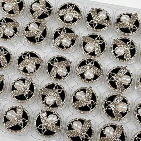 Unique Pearl Bee Buttons | Set of 6 | Gift for Crafters