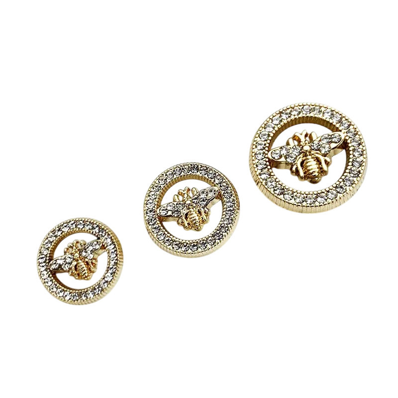 Boutons Abeille Cristal Scintillants - Lot de 10 | 3 Tailles