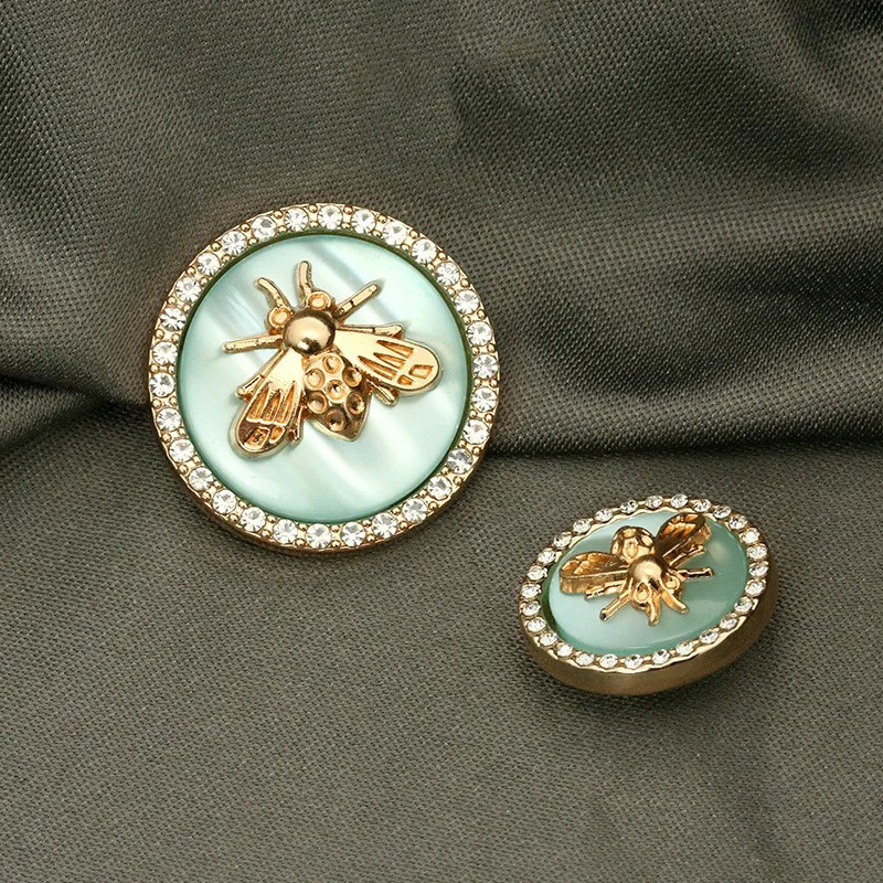 Boutons Bijou Abeille Vert Glacé - Lot de 6 pièces !