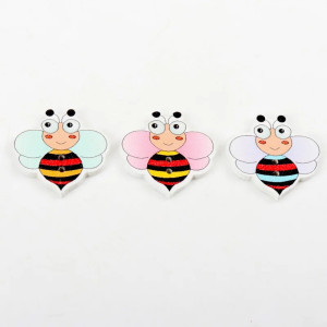 Cute Wooden Bee Buttons for Sewing & Crafts | Happy Stripes