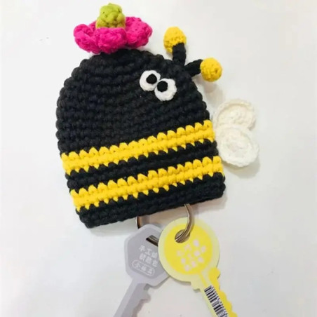 Porte-clés Abeille au Crochet Fait Main - Idée Cadeau Mignonne