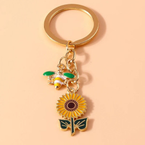 Porte-clés Abeille & Tournesol Féerique | Idée Cadeau Unique