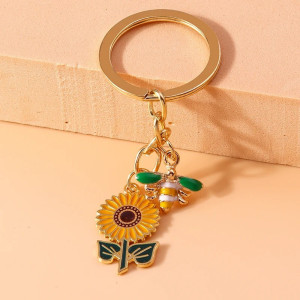 Porte-clés Abeille & Tournesol Féerique | Idée Cadeau Unique