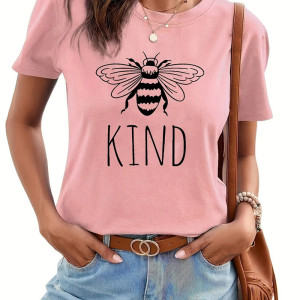 Cute Bee Happy T-Shirt | Funny Bee Graphic Tee for Women