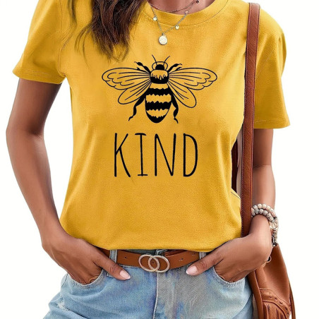 Cute Bee Happy T-Shirt | Funny Bee Graphic Tee for Women