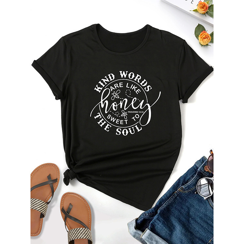 Cute Bee T-Shirt for Women "Kind Words Are Like Honey" Gift