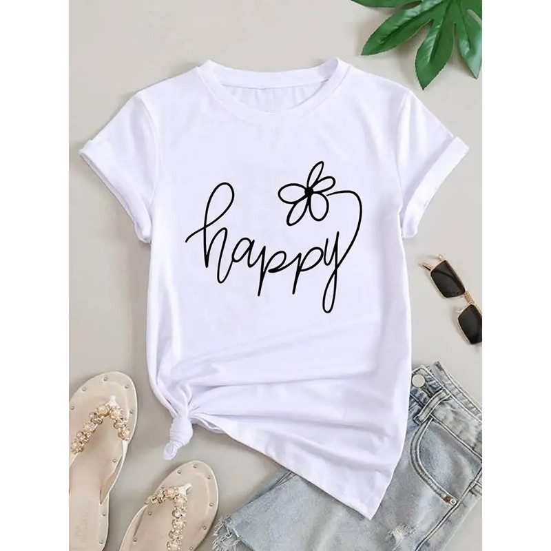 Cute 'BEE Happy' Women's Bee T-Shirt | Funny Nature Gift