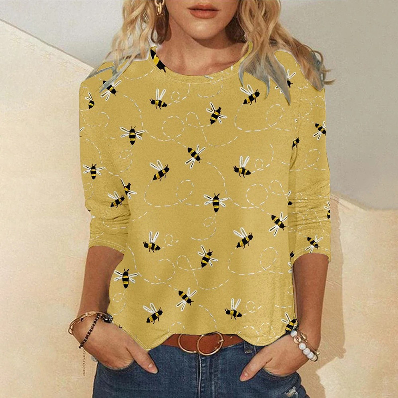 Tee Shirt Abeille à manches longues pour femme Abeilles "Danse Printanière"