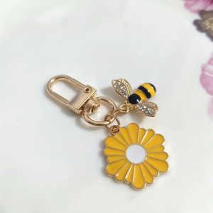 Porte-clés Abeille Marguerite Dorée