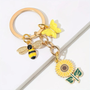 Porte-clés Abeille Papillon & Tournesol