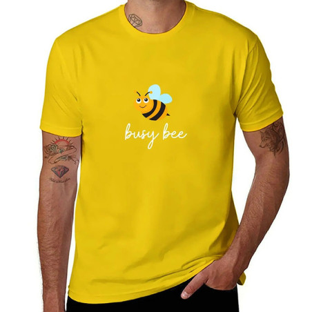 Camiseta Abeja Hombre "Busy BEE" - Algodón, Cómoda y Original