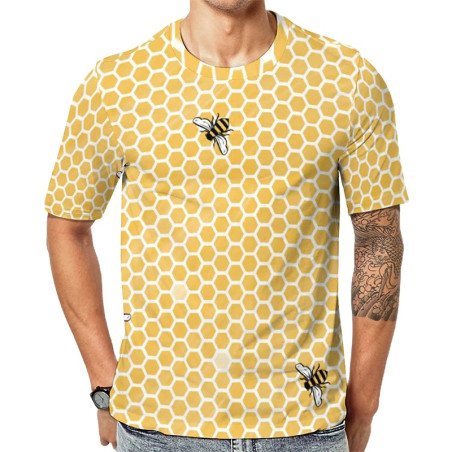 T-shirt Abeille pour Homme 'Hexagone Miel'