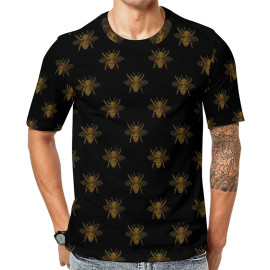 T-Shirt Abeille Royale | T-Shirt Élégant Noir & Or