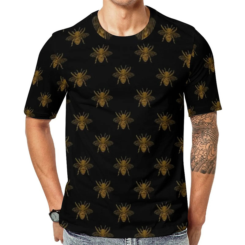 Royal Bee T-Shirt | Elegant Black & Gold Graphic Tee