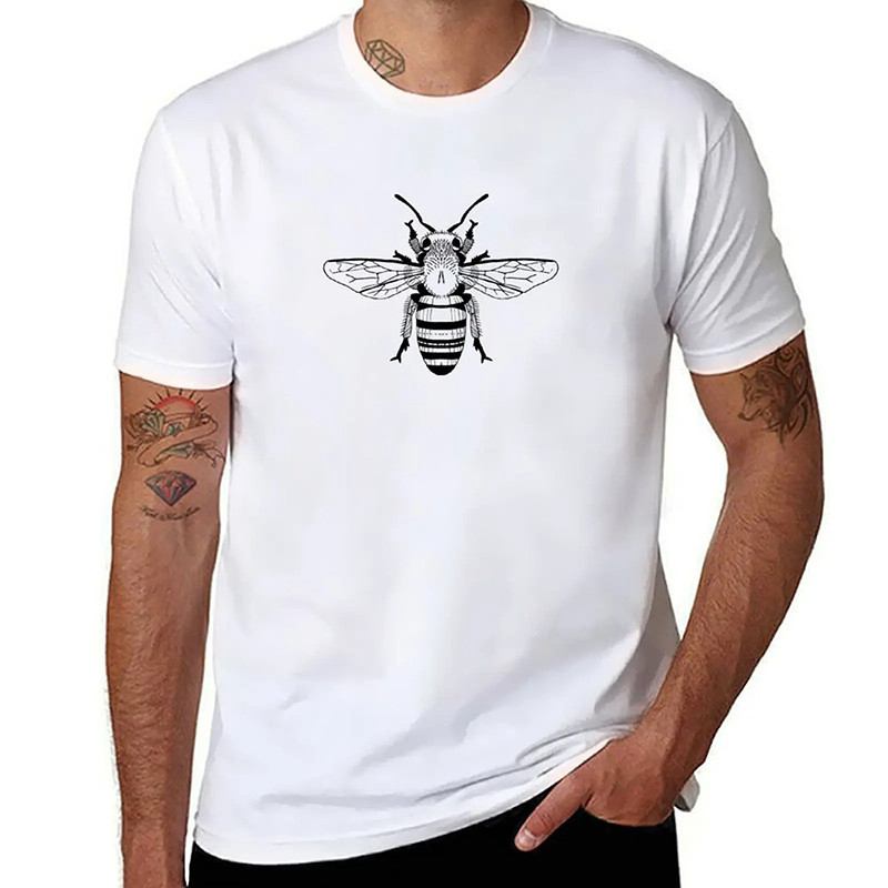 T-shirt Abeille Minimaliste Noir et Blanc