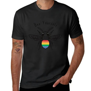 T-shirt Abeille "Bee Yourself" Arc-en-ciel - 100% Coton (Homme)