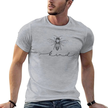 Magnifique T-shirt Abeilles au design minimaliste pour Homme Bee Kind !