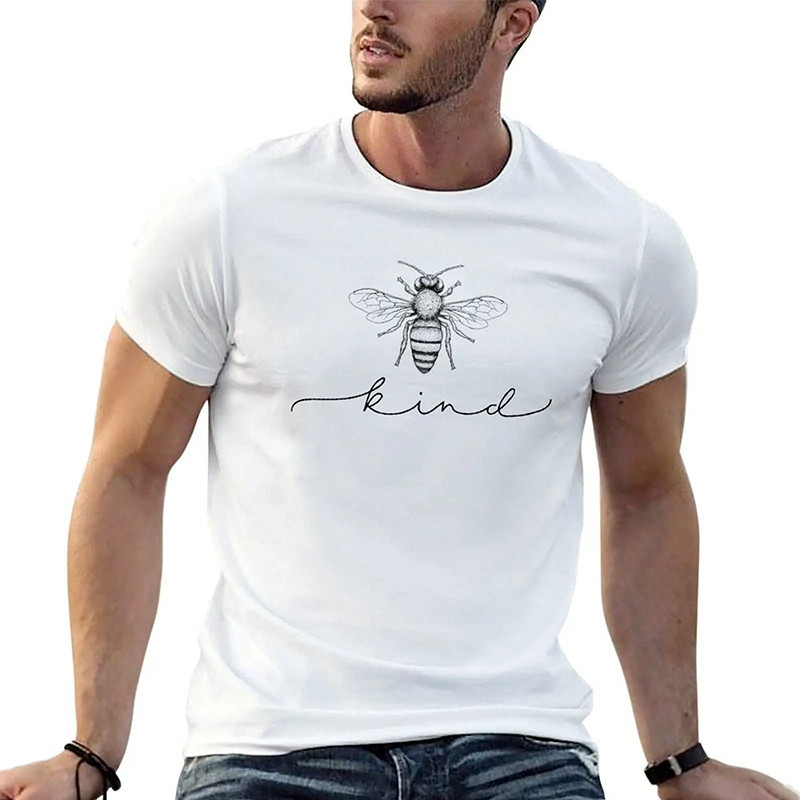Magnifique T-shirt Abeilles au design minimaliste pour Homme Bee Kind !