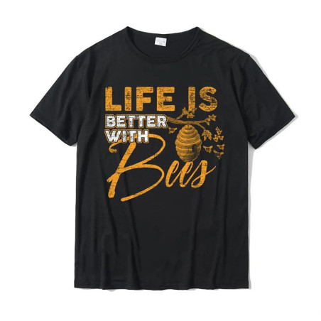 T-shirt Abeille "La Vie est Meilleure avec les Abeilles"