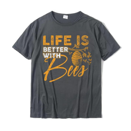 Camiseta Abeja "Life is Better with Bees" - Algodón Cómodo