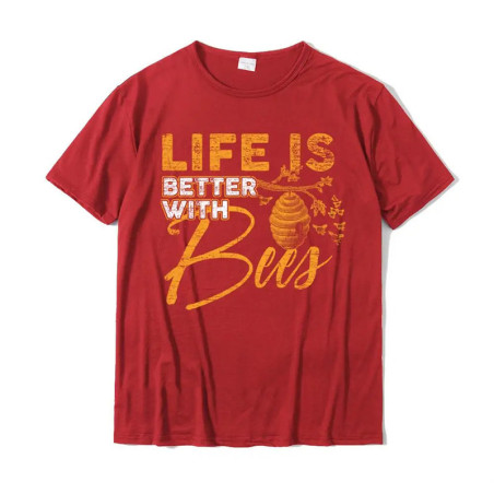 Camiseta Abeja "Life is Better with Bees" - Algodón Cómodo