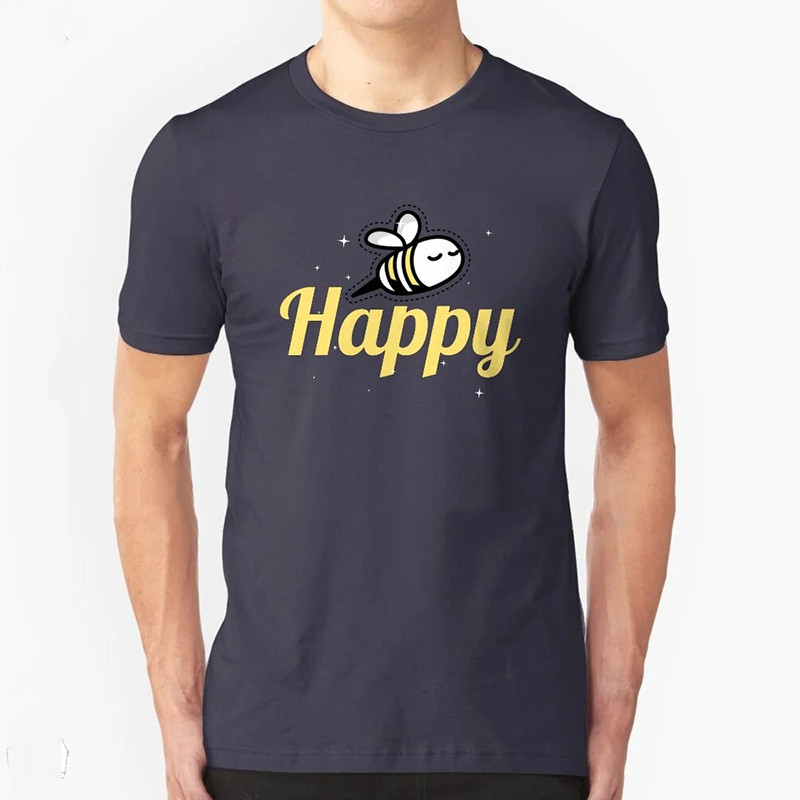 "Happy Mood" Bee T-Shirt | Cute Graphic Tee for Women