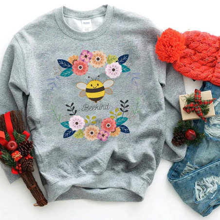 Sweatshirt abeille pour femme Hoodie Bee Kind abeille romantique