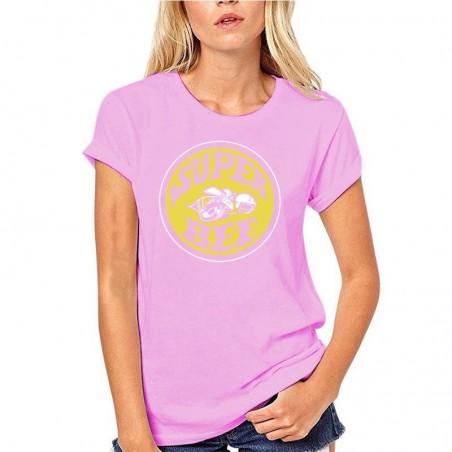 T-Shirt Femme Abeille Super Bee à manches courtes Rose