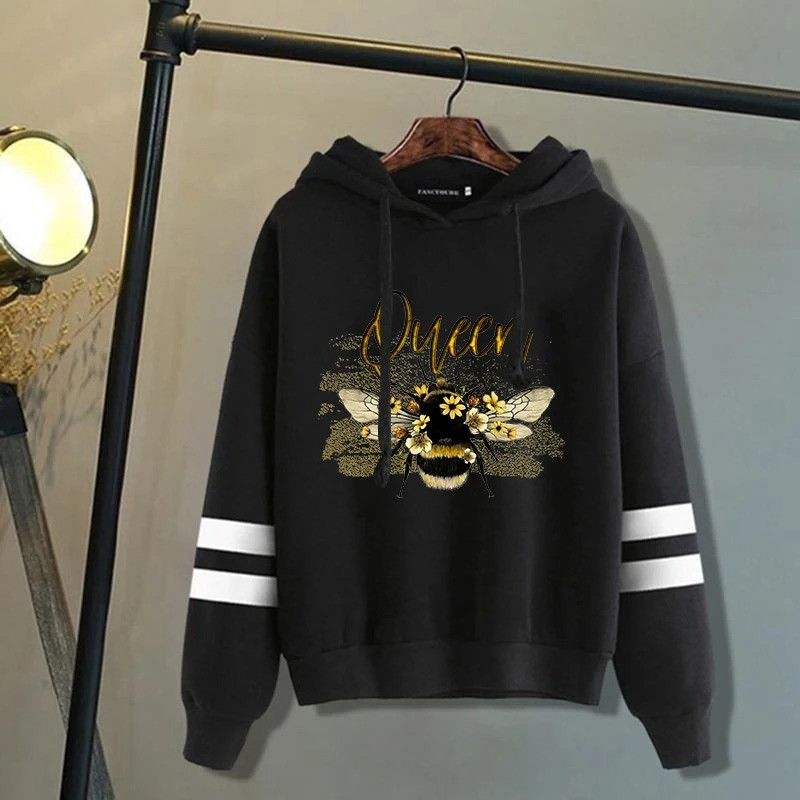 Cute Queen Bee Hoodie | Royal Bee Graphic Sweatshirt Gift