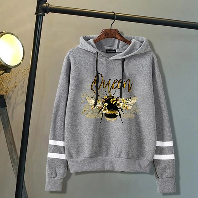Cute Queen Bee Hoodie | Royal Bee Graphic Sweatshirt Gift