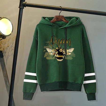 Sweat à Capuche "Queen Bee Abeille Royale" - Sportswear (6 Couleurs)
