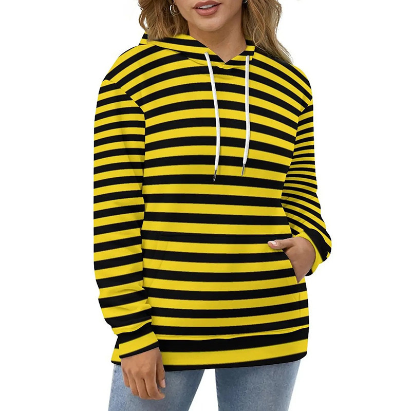 Sweat à Capuche Abeille "Rayures Bourdonnantes"