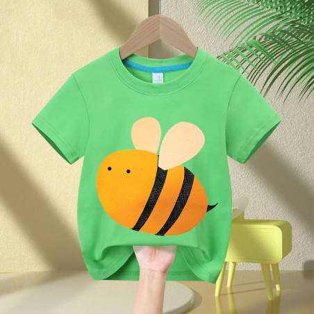 T-shirt Abeilles multicolores pour filles et garçons couleur vert