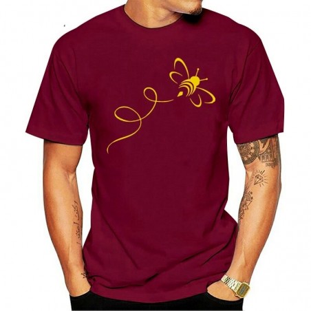 T-Shirt Abeille pour hommes Bumble Bee Boredaux Burgundy