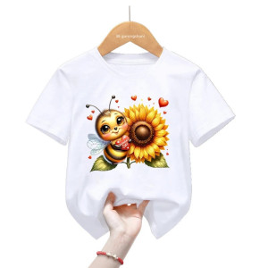 T-shirt Abeille pour filles ou garçon "Cœur Soleil"