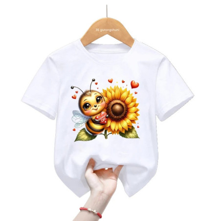 Kids Bee T-Shirt "Sun Heart" | Cute Sunflower Graphic Tee